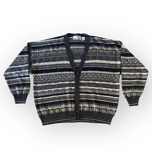 Vintage Florence Tricot Vintage Wool Blend 1990s XL Cardigan Sweater Grandpa
